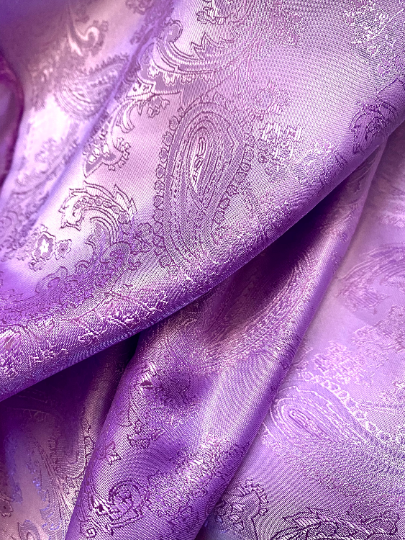 Lavender Paisley Jacquard Lining Fabric Sold By the Yard Sewing
